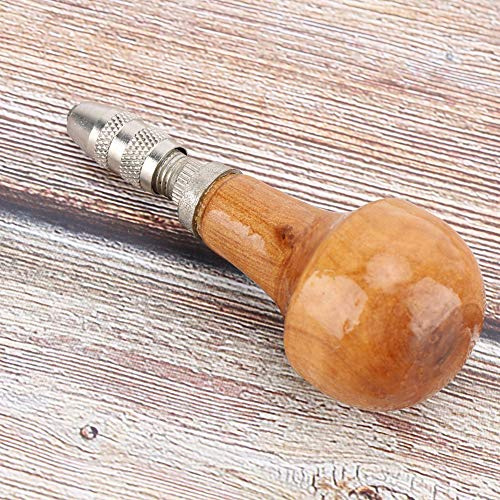 KIMISS Taladros Manuales con de Madera para Joyería, Carpintería y Manualidades, Taladro Manual Trenzado de Precisión con 2 Cabezales