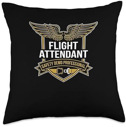 Safety Demo Professional Flight Attendant Cabin Crew Throw Pillow