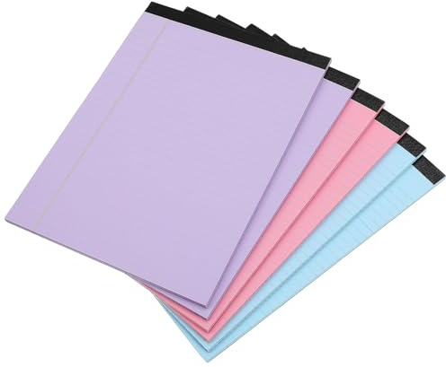 jojofuny Blocchi Note Colorati A4 6 Pezzi Set Carta Rigata Resistente, Blocco per Appunti Piccolo per Ufficio e Scuola, Accessori Scrivania Funzionali per Lavoro e Studio