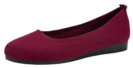 Ballerines à enfiler pour femmes, chaussures tricotées antidérapantes et respirantes, semelle flexible pour un confort quotidien, parfaites pour la marche et les activités sportives légères en été