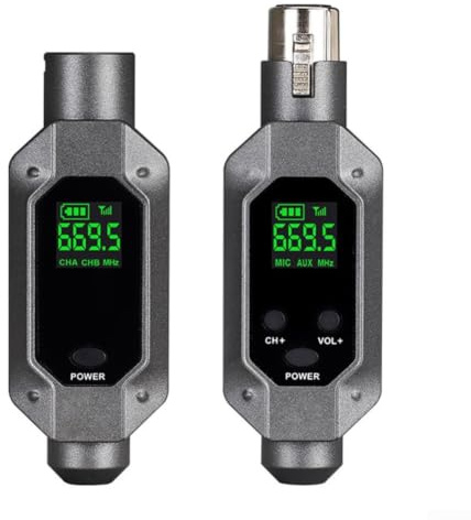 ZiStarlilife UHF Wireless XLR Microphone Set for Dynamic Mics - Stable Transmitter Receiver Pair High Definition Sound 5h for battery Life
