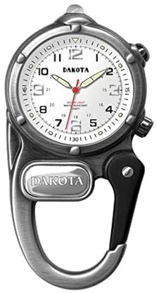 Dakota Mini Clip Microlight, Quality Pocket and Fob Watch, Premium Durability Outdoor Gifts for Men, Use for Fishing Hunting, and More, LED Flashlight, Clip on Watch