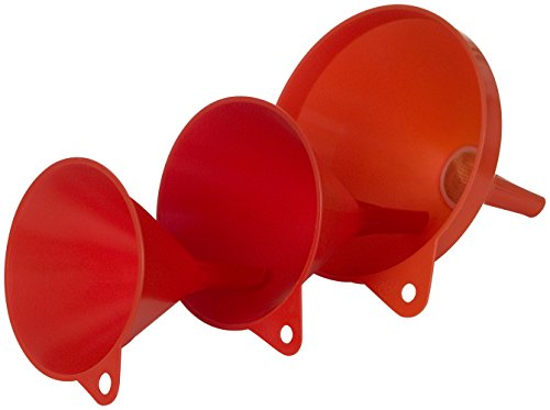 Hünersdorff Juego de embudos, 3 piezas, PEAD Refs. 950601,950701,951201, rojo