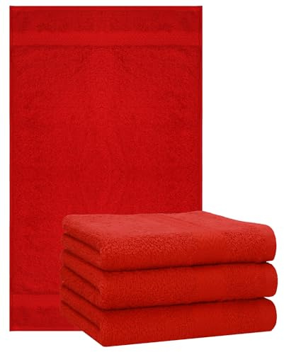Betz Premium Handtuch Set 4-teilig – 4× Handtücher 50×100 cm, 100% Baumwolle 470 g/m², weich & saugstark, Oeko-TEX® Farbe rot