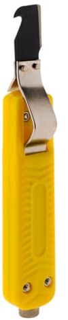 Zenitech - Cuchillo Pelacables Tipo Jokary - Amarillo - Corte de Cables Lg 165 mm - Para Cables Redondos y Planos 8 a 28 mm - Deslizador Móvil y Tornillo de Ajuste de Profundidad - Hoja Precisa