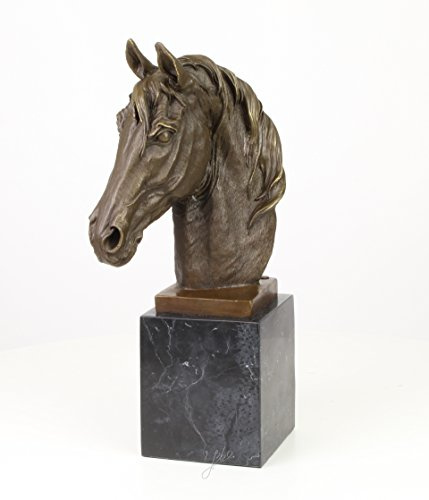 Bronzefigur Bronze Figur Pferd Büste Trophäe Pokal Verein Jubiläum Turnier H 43 cm