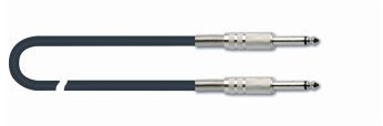 QUIK LOK - Cavo per Strumenti Musicali SX/764-2 da 2 Metri, Jack Mono 6.3 mm Maschio a Jack Mono 6.3 mm, Serie STRIX, Colore Nero, Alta Qualità Audio per Chitarra e Basso