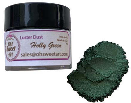 HOLLY GREEN Luster Dust 4 grams each container By Oh! Sweet Art Corp