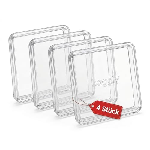 haggiy Klavieruntersetzer - Möbeluntersetzer, Premium (extrem stabil) - durchsichtig, 60x60 mm (4 STK.)