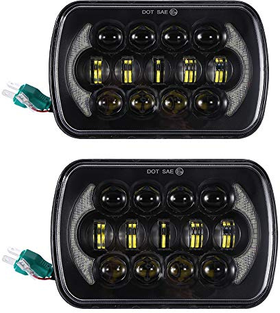 SXMA - Faros delanteros LED Cree de repuesto de 12,70 x 17,78 cm, de foco hermético con luz de circulación diurna, 1 par