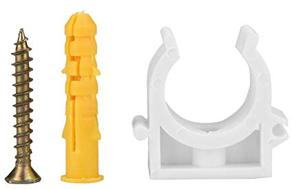 20 stücke Rohrschellen Set Uförmige Kombination Feste Clips mit Schrauben 16/20/25 / 32mm(25mm)