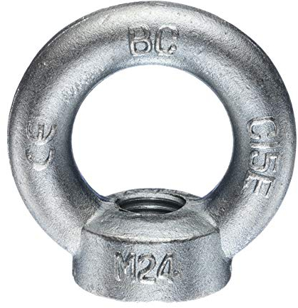 Biat ® - Tuerca anular, tuerca de transporte, tuerca de ojal, tuerca de ojal, tuerca de ojo, según DIN 582, tamaños M6, M8, M10, M12, M16, M20, M24, M30, M36, M42, acabado galvanizado (C15E, M20)