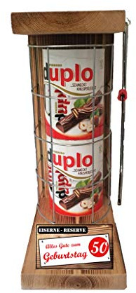 Geburtstag Geschenk duplo Riegel Geschenk 50 Geburtstag Eiserne Reserve Gitter incl. Säge Geschenke Set zum 50. Geburtstag Text rot: Alles Gute zum 50. Geburtstag