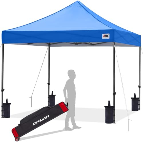 ABCCANOPY Pop Up Gazebo with Detachable Awning, Commercial Market stall, Bonus Upgraded Roller Bag, 4 Weight Bags, Stakes and Ropes