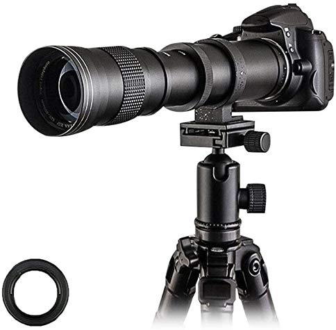 Venidice Téléobjectif 420-800 mm F8.3, Mise au Point Manuelle avec Support en T pour Appareil Photo Reflex numérique Canon EOS T3 T6i T6s T7 T7i SL1 6D 7D 60D 70D