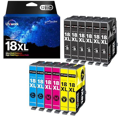 Uniwork 18 XL 18XL Druckerpatronen als Ersatz für Epson 18 XL 18XL Patronen | für Epson Expression Home XP-322 XP-215 XP-205 XP-225 XP-305 XP-325 XP-422 XP-405 XP-415 XP-425 XP-315 XP-312 XP-425 XP-412