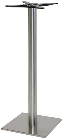 Dublino Premium Stehtischgestell Edelstahl- PD7589inox/110 | matt satiniert | Höhe 109 cm | Bodenplatte 45x45 cm | max. Tischplattengröße Ø90 cm | Rostfrei, ideal für Indoor & Outdoor