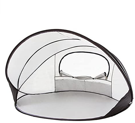 Gmjay Tente de Plage Portable Parasol de Pêche en Plein Air Tentes Pliables Double Tente de Camping,Silver