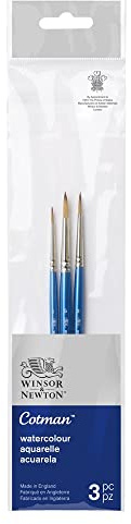 Winsor & Newton Cotman Watercolour Brush Pack, Short Handle, 3 pack, #1