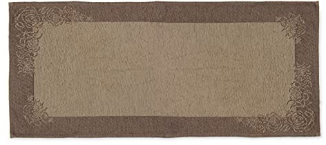 HomeLife - Par Sängmattor i Chenille sovrum (65 x 110 cm) Tillverkad i Italien | Modern sovrumsmatta för sovrum | Fancy Tvåfärgad Tortora Design