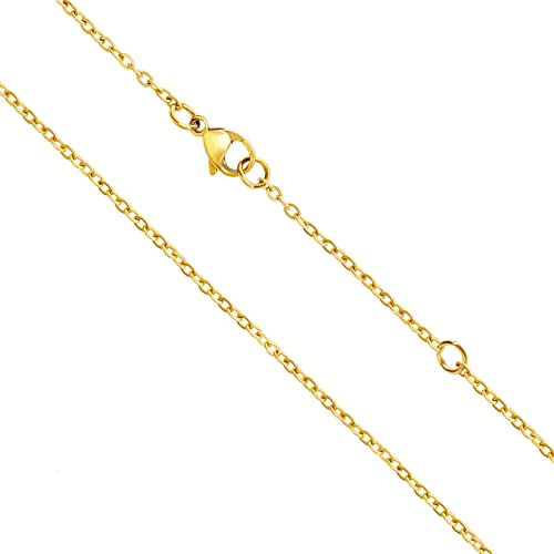 OSTAN Chaîne en or maille forçat dorée pour femme Collier en or pour femme fin long Chaîne plaquée or Collier sans pendentif 80cm 90cm 100cm