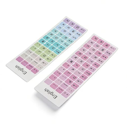 Adesivi Universali per Tastiera Inglese - 2 Pezzi con Rivestimento Impermeabile Antipolvere, Colorati per PC, Computer, Laptop, Desktop (A)