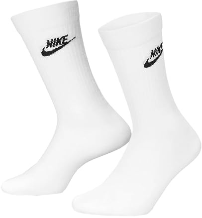 NIKE 6 X Socken DX5025 2X3er Pack NSW Everyday ESS Crew Socken, Größe:S = 34-38, Farbe:100 White - Weiß