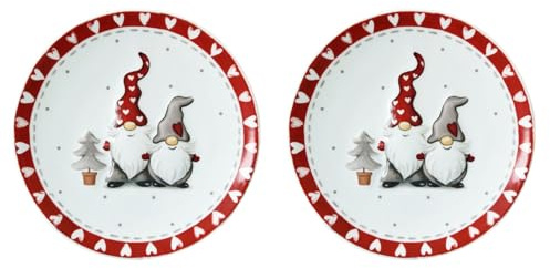 Cabilock Kuchenteller 2 Stück Fantastische Portion Weihnachten Vorspeise Salat Halter Stilvolle Dekorative Form GNOME Snacks Hochzeit Pasta Geschirr Kekse Ofen Desserts stück mit