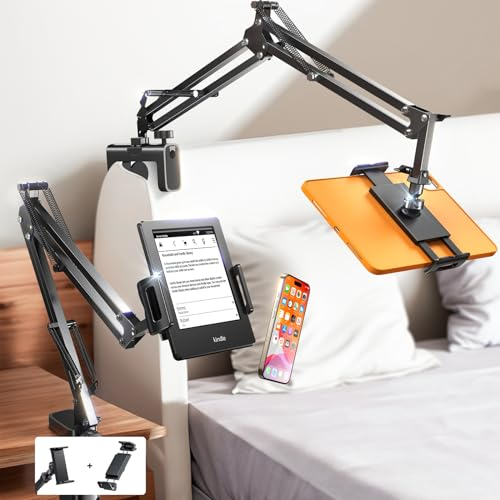 LISEN for iPad Tablet Halterung Bett, Superflexibel Einstellbar Kindle Halterung Lang Tablet Arm 2 Clips Handy Halterung Bett für Samsung Galaxy Smartphone 4 bis 13 Zoll Geräte