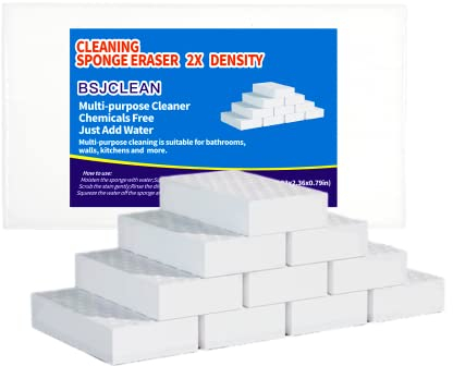 Magic Cleaning Sponges Eraser,2X Longer Lasting Extra Durable Melamine Sponge Foam Cleaning Pads for Kitchen Bathroom Wall Cleaner (3.93x2.36x0.79in,10 Pcs)