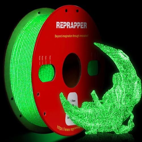 RepRapper Glühen in der dunklen Pla ，Luminöser 3D-Drucker-Filament 1,75 mm dimensionale Genauigkeit +/- 0,02 mm ，1kg Spool Glitter-Filament-PLA für FDM 3D-Drucker，luminöses Grün