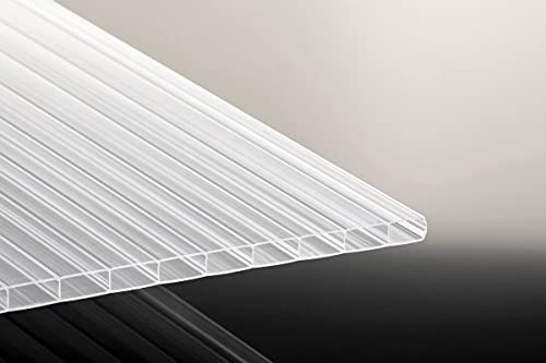 Stegplatte aus Polycarbonat opal |Doppelstegplatte| longlife Deluxe| 16mm stark | Hagelsicher bis 40mm Hagelkorndurchmesser |Steg 2 Fach | 16/32 980mm x 3000mm (B x T)