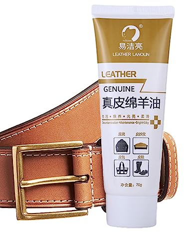 QARIDO Conditionneur de Cuir - Huile pour Cuir avec lanoline et Cire de Palme - Assouplissant pour Cuir 70g, kit de Nettoyage et d'entretien, revitalisant pour Bottes en Cuir pour Veste, sièges