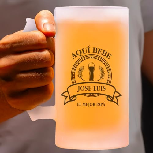 Transparent Gift Jarra de Cerveza Personalizada con Nombre y Texto. Jarras de Cerveza Personalizadas. Regalos Originales para Hombres. Regalos Novios, Padres, Profesores y Padrinos. Día del Padre