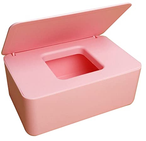 ZlyxLzq Taschentücher, Taschentuchbox, Feuchttücherbox mit feuchtigkeitsbeständigem Verschlussdeckel for Aufbewahren des Taschentuchs, staubdichte Taschentuchbox, Serviettenbox (Rosa)