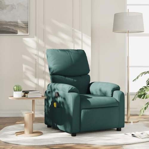 Homgoday Massagesessel Fernsehsessel Ruhesessel Relaxsessel mit Liegefunktion TV Sessel Liegesessel Sessel Verstellbare Rückenlehne, Wohnzimmer Dunkelgrün Stoff