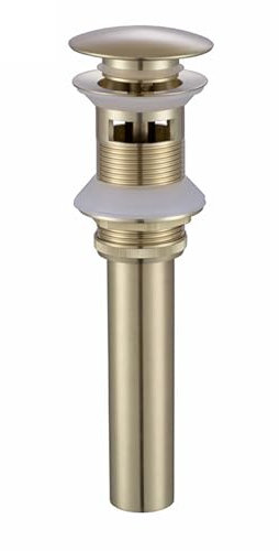 Pop Up Ventil Waschbecken Ablaufventil Universal Ablaufgarnitur Waschbecken Geruchsdichter Druckknopf Abtropfständer für Waschbecken Gebürstetes Gold