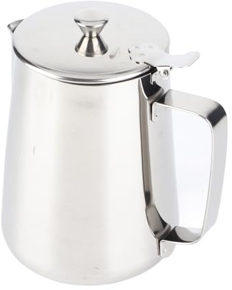 Taza de café de acero inoxidable Lybunair 201, jarra para espumar leche con tapa para lugares de café con leche (350ML, 600ML, 1000ML, 1500ML, 2000ML) (2000ml)