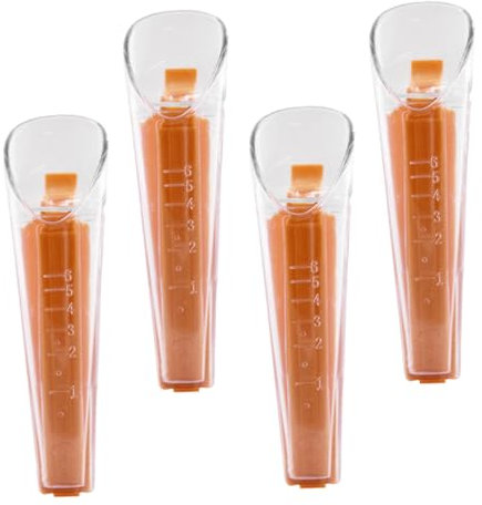 OKUMEYR 4pcs Yeast Weighing Cups with Sealing Clip, Graduated Baking Measuring Cups for Dry Yeast, Kitchen Measuring Spoons for Home and Professional Baking
