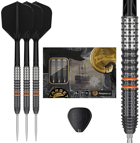 Target Japan Black Marque Morpheus G2 90% Tungsten K-Flex Swiss Point Steel Tip Darts Set, 24G | Yuzuru Kushibiki Dart Flight, Swiss Nano Points, K Flex No.6 Shape Flights and Shafts