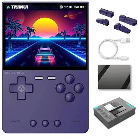 NULA Consola de juegos portátil Trimui Brick, pantalla IPS de 3,2 pulgadas, emulador retro de videoconsolas de videojuegos, sistema Linux, adultos y niños, sin juegos