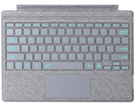 Type Cover for Microsoft Surface Pro 7+ Pro 7 Pro 6 Pro 5 Pro 4 Pro 3 Generation Portable Slim Wireless Keyboard with Touchpad Tablet Keyboard (Light Charcoal, Backlit)