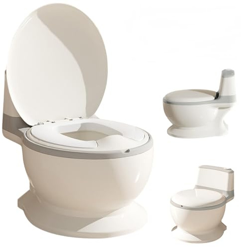 Töpfchen für Babys, mit Musik, für Sauberkeit, Toilette für Babys und Kinder, bequem, rutschfest, mit Geräuschen, Jagd & Musik, abnehmbarer Töpfchen, Toilettensitzerhöhung (grau)