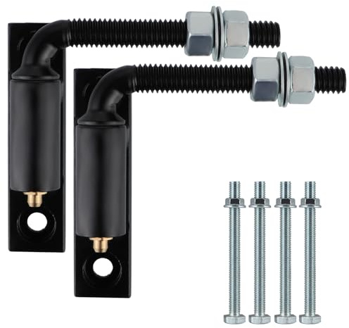 Skelang 2 Pcs Charnières de Portail Robustes, 13 mm Paumelle pour Porte, Joints de Portail en J avec Base à Trous pour Porte en Fer Forgé et en Bois