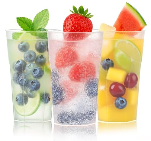 dabinzhijia 50 Stück Partybecher Set, Plastikbecher 0,5l, Mehrwegbecher Plastikbecher, Bruchsichere Polypropylen Trinkbecher, Mehrwegbecher für Getränkepartys, Geburtstag, Hochzeit