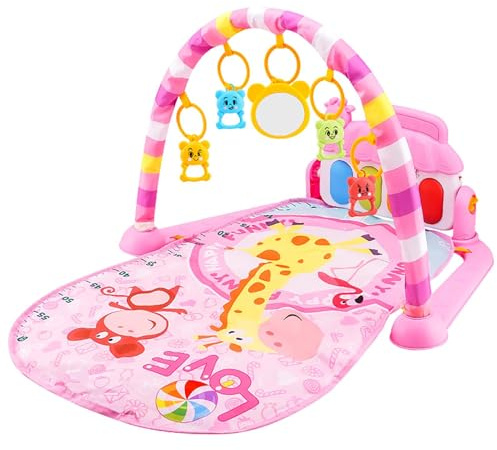 Baby Gym Play Mat | Piano Activity Mat for Babies | Sensory Gym Babies Mats | Baby Mats with Colorful Toys and Music | Cartoon Piano Gyms for 0-36 Months Boys Girls