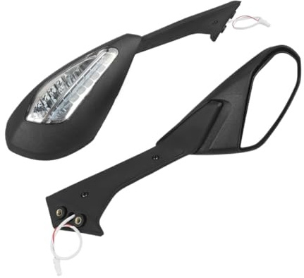 Espejo retrovisor para Motocicleta, Accesorios para Motocicleta, Espejos retrovisores Plegables, Luces Intermitentes para Panigale V4, V4 S, V4S (2018-2023, V2 (2020-2023))