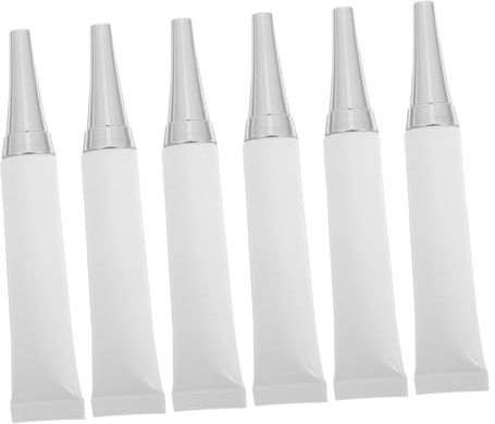 IWOWHERO Tubos Cosméticos Rellenables Exprimibles 6 Piezas 15 Ml Plástico Blanco Para Crema De Ojos y Loción Viaje Tapa Segura