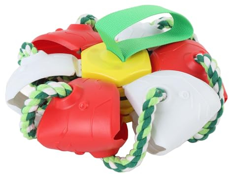 OVAQUIXI Bola de Disco Volador Duradera para Mascotas para Jugar, Resistente Al Desgaste y Fácil de Limpiar, Juguete Interactivo para Perros de Todos los Tamaños (Rojo)