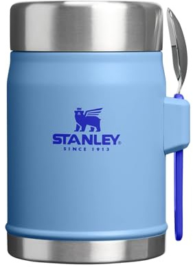 STANLEY 1913 Classic Legendary Bocal alimentaire en acier inoxydable sans BPA anti-fuite Passe au lave-vaisselle Bleu ciel 0,4 l
